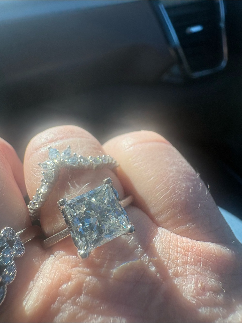 PRincess cut lab diamond in new setting